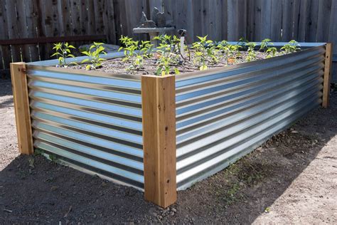 diy corrugated metal planter box|corrugated metal garden beds.